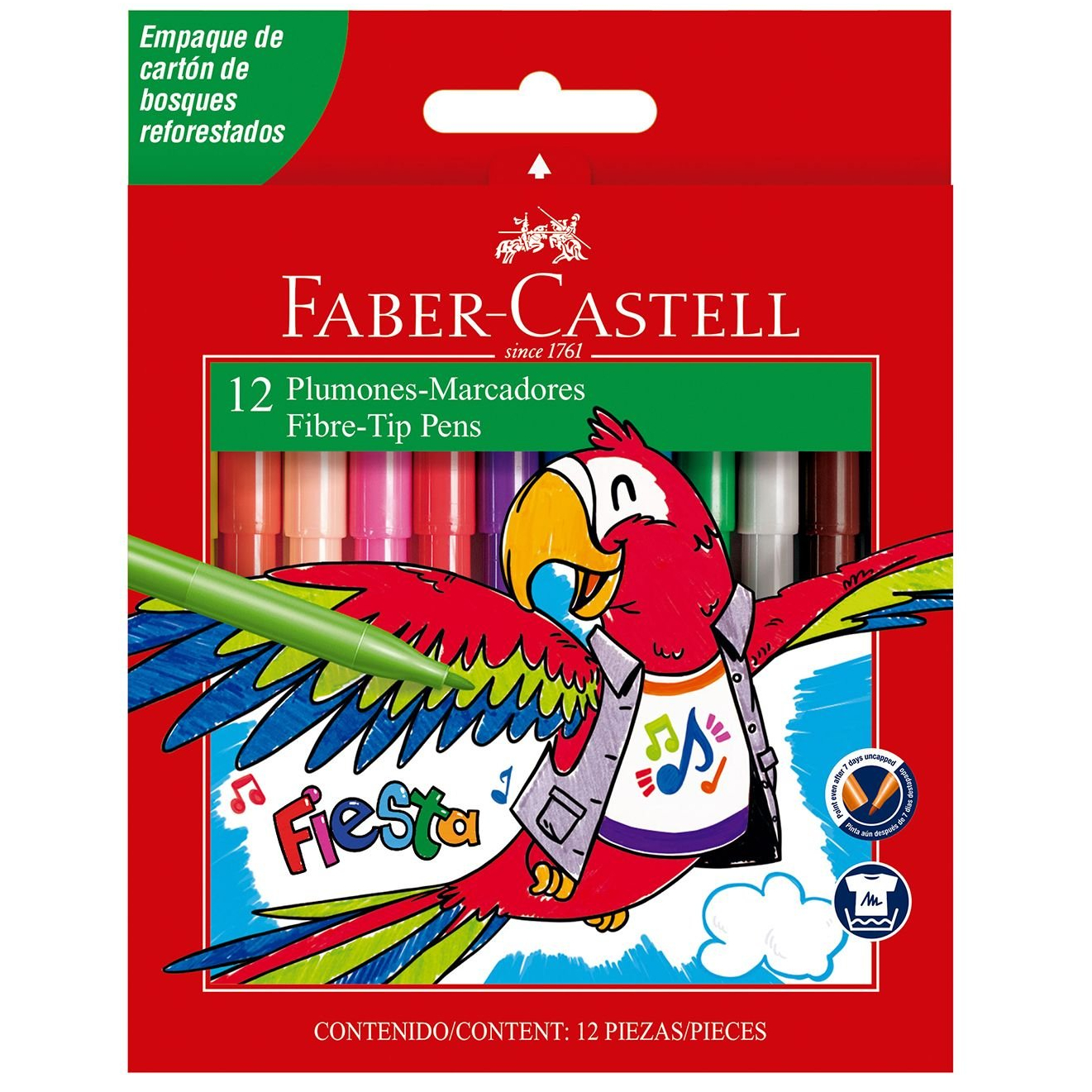 Faber Castell Fibre Tip Pens Feutre 12 Colors – Freeshop